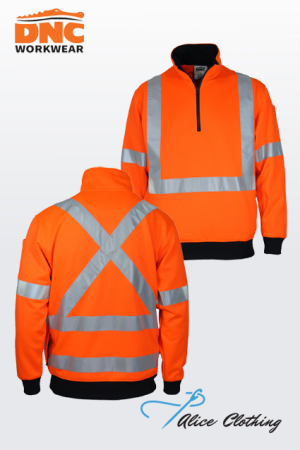 DNC 3533 HiVis Segmented Tape X Back ½ Zip Jumper
