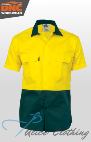 DNC HiVis Two Tone Cotton Drill S/S Shirt - 3831