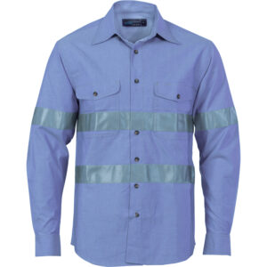 DNC HiVis Chambray L/S Shirt with Generic R/Tape - 3889