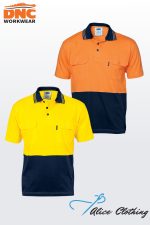 DNC 3943 HiVis Cool-Breeze 2 Tone Cotton Jersey Polo Shirt with Twin Chest Pocket