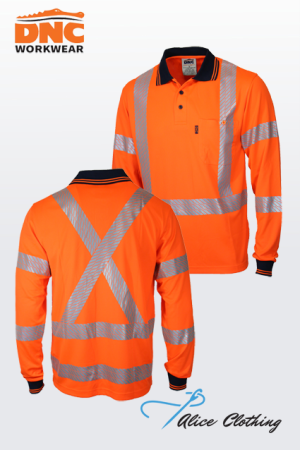 DNC 3510 HiVis Segment Taped X Back Polo