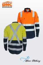 DNC 3547 Hivis Two Tone Cotton Biomotion X back Taped Shirt 155g