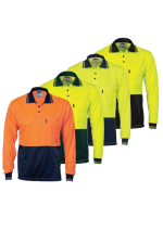 DNC 3813 HiVis Two Tone micromesh L S Polo