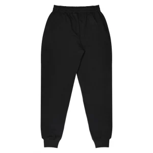 Black jogger pants with an elastic waistband and ribbed cuffs at the ankles.