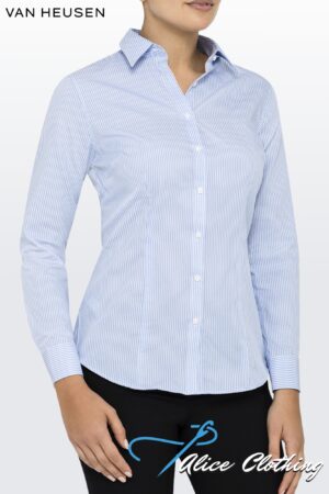 AWL160 VH Womens Classic Fit Stripe Shirt - Alice Clothing AWL160 VH Womens Classic Fit Stripe Shirt
