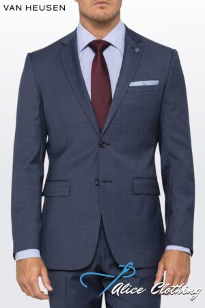 VH Mens Blue Wool Blend 2 Button Single Breasted Jacket | VSJ930 - Alice Clothing VH Mens Blue Wool Blend 2 Button Single Breasted Jacket | VSJ930