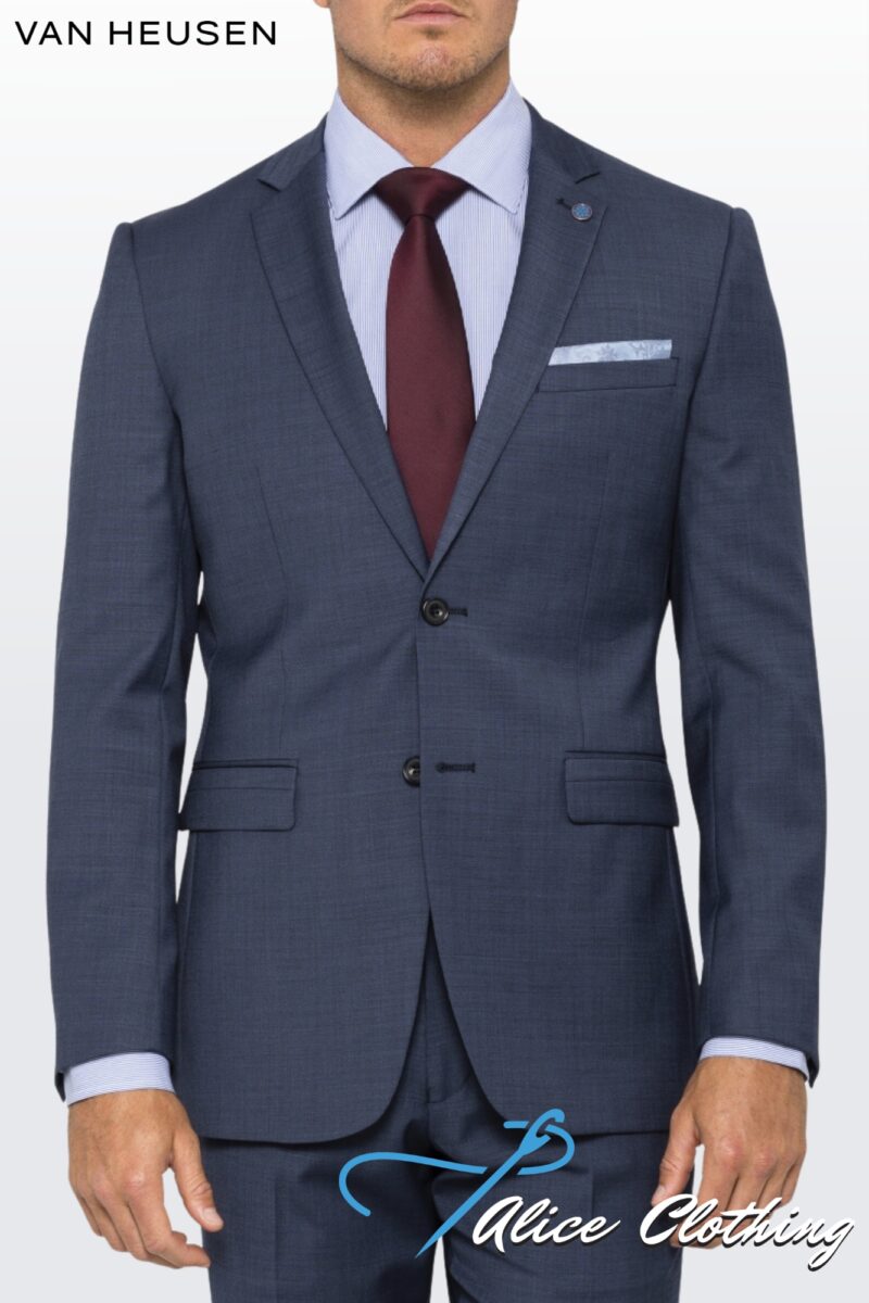 VH Mens Blue Wool Blend 2 Button Single Breasted Jacket | VSJ930