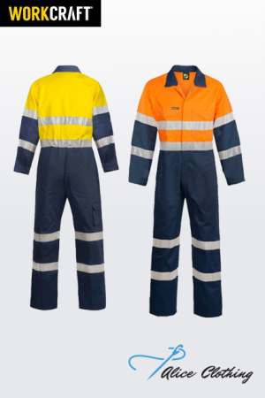 WC3056 HiVis Taped Industrial Laundry Cotton Drill Coverall