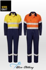 WC3070 HiVis Cotton Drill Reflective Coverall 190g