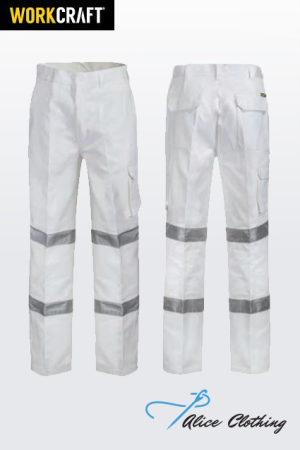 WP3223 REFLETIVE CARGO COTTON DRILL TROUSER