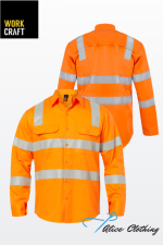 WS601 Lightweight HiVis Vented Cotton Drill Shirt - Vic Rail Compliant