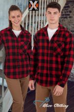 WT11 Unisex Classic Flannel Plaid L S Shirt