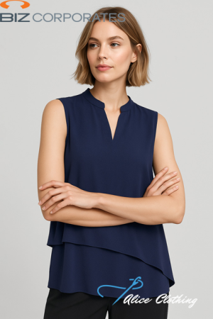 RB260LN Womens Seville Sleeveless Layered Blouse - Alice Clothing RB260LN Womens Seville Sleeveless Layered Blouse