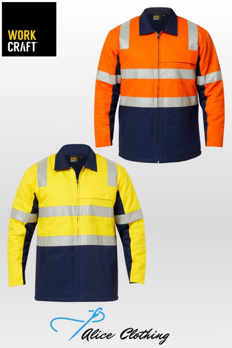 WJ8019 WorkCraft Hi Vis Cotton Reflective Jacket
