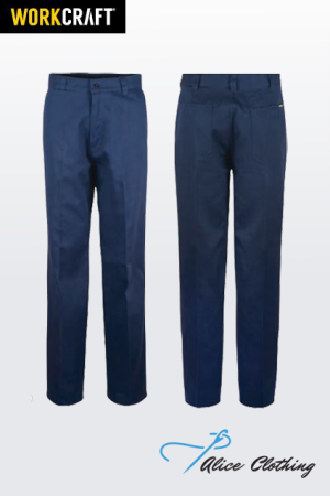 WP3038 FLAT FRONT COTTON DRILL TROUSER