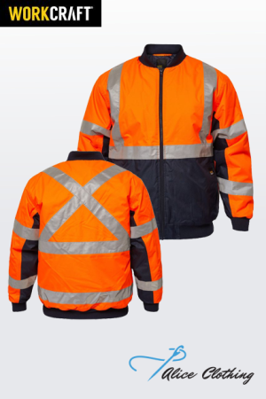 WW9010 NSW Rail HiVis X Back Taped Bomber Jacket