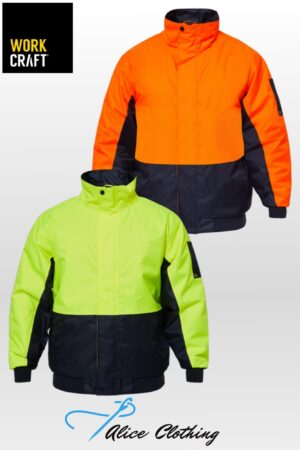WW9012 WorkCraft HiVis Modern Bomber Jacket
