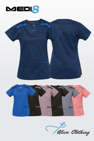 M88026 Medi8 Womens Stretch Scrub Top