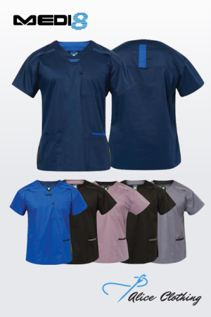 M88026 Medi8 Womens Stretch Scrub Top