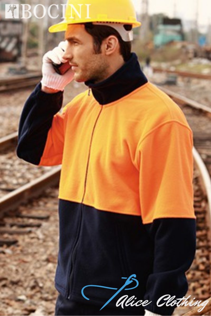 SJ1238 BOCINI Unisex HiVis Full Zip Polar Fleece