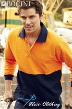 SP0380 BOCINI Unisex HiVis L/S Poly Cotton Polo