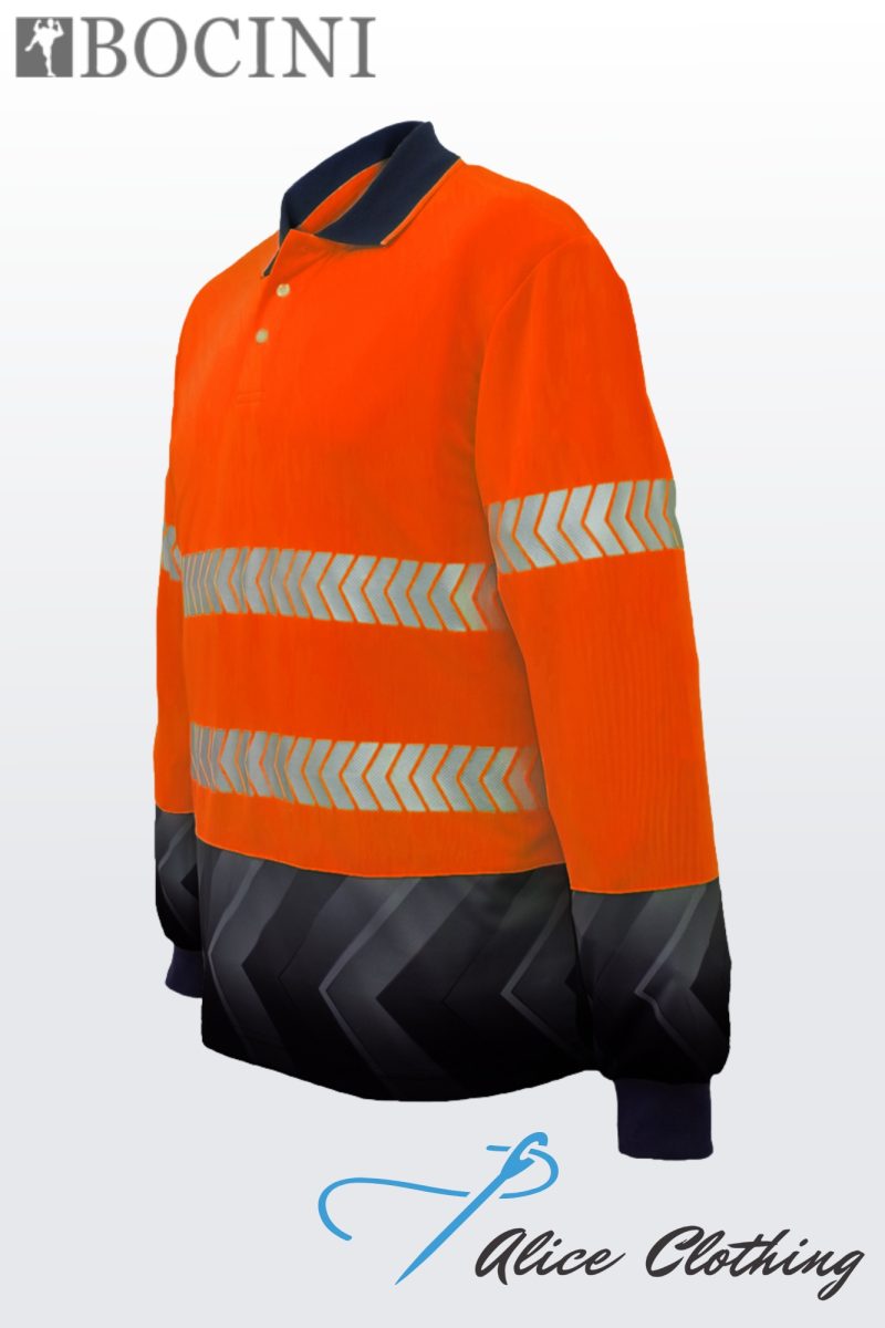 BOCINI HiVis L/S Sublimated Reflective Polo | SP0724