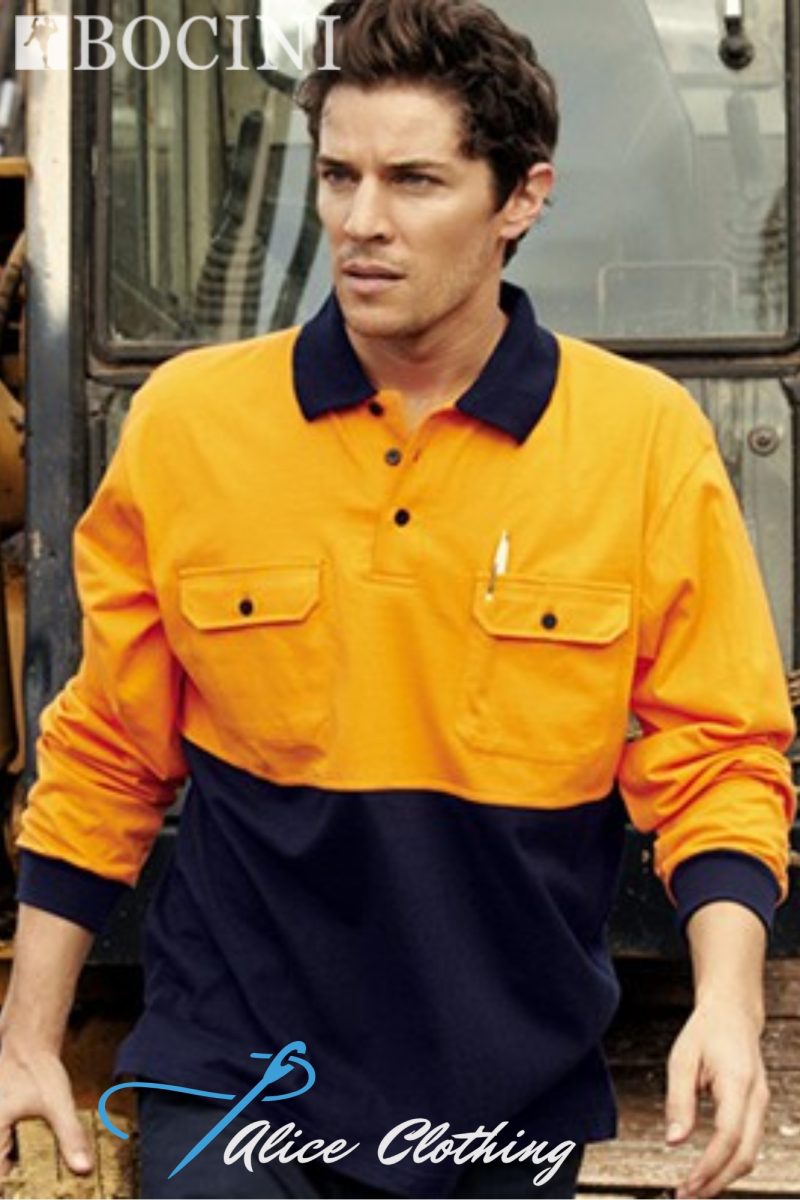 SP1011 BOCINI Hi-Vis L/S Cotton Jersey Polo