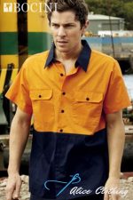 SS1012 BOCINI HiVis 150G Cotton Twill S/S Shirt