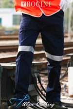 WK1234 BOCINI Cotton Drill Work Pants With Reflective Tape