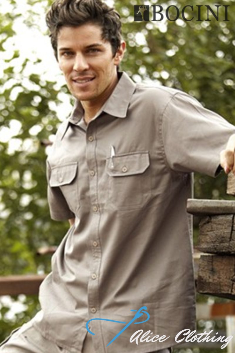 WS0679 BOCINI Cotton Drill S/S Work Shirt