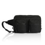 1025 RECYCLED DOUBLE WAIST BAG BLACK  83505 scaled