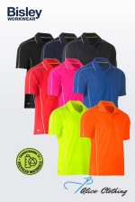 BK1425 Bisley Cool Mesh Polo with Reflective Piping
