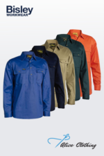 BSC6433 Bisley Closed Front Long Sleeve Drill Shirt