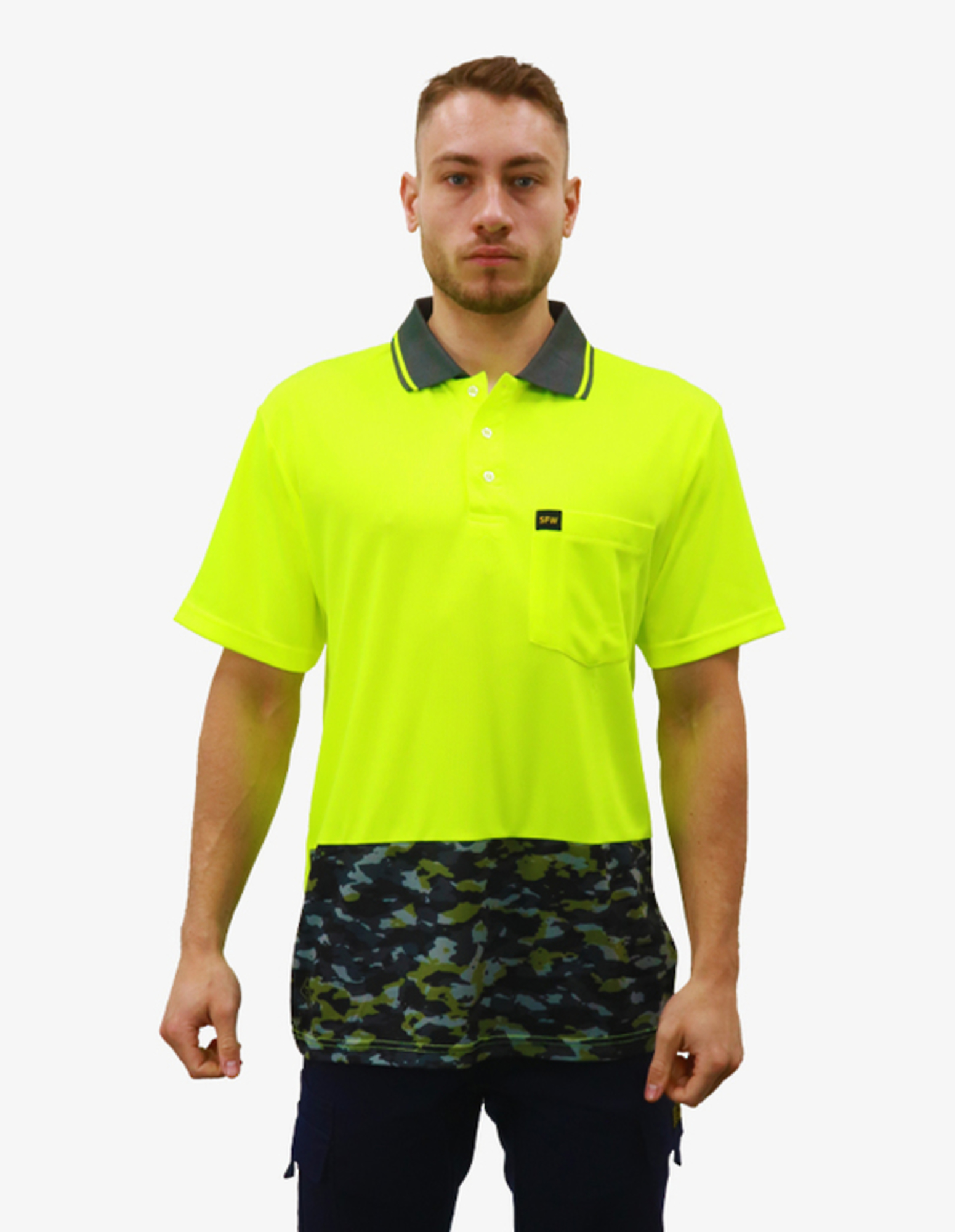 SFWP15 FLURO YELLOW BLACK CAMO