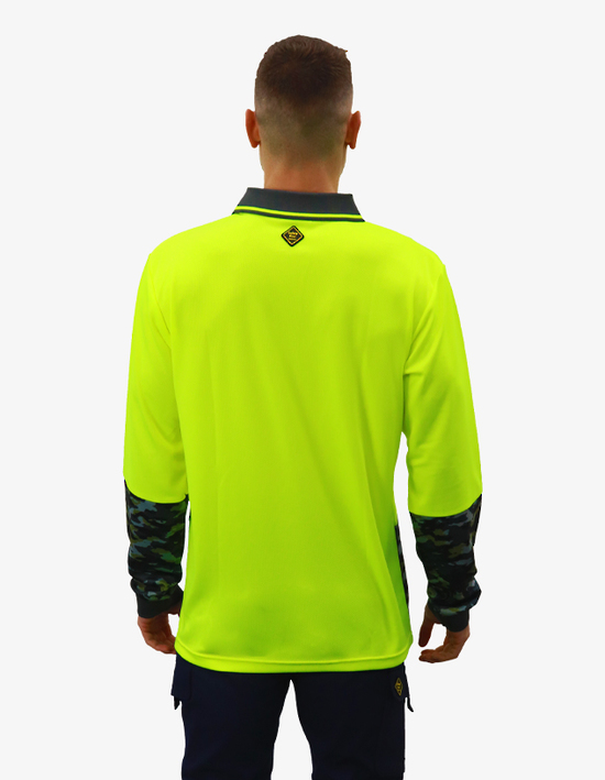 SFWP16 FLURO YELLOW BLACK CAMO BACK