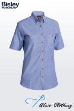 B71407L Bisley Womens Chambray Short Sleeve Shirt