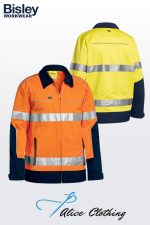 Bisley Taped HiVis Drill Jacket with Liquid Repellent Finish | BJ6917T - Alice Clothing Bisley Taped HiVis Drill Jacket with Liquid Repellent Finish | BJ6917T