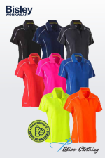 Bisley BKL1425 wos Cool Mesh Polo with Reflective Piping - Alice Clothing Bisley BKL1425 wos Cool Mesh Polo with Reflective Piping