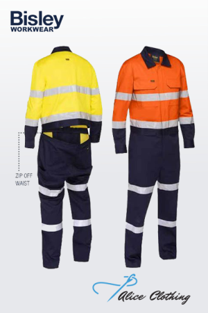 Bisley Taped HiVis Coverall with Waist Zip Opening BC6066T