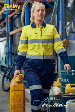 Bisley Womens Tape HiVis Cotton Drill Coverall BCL6066T - Alice Clothing Bisley Womens Tape HiVis Cotton Drill Coverall BCL6066T