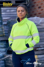 Bisley Womens Taped HiVis Fleece Jumper BKL6818T - Alice Clothing Bisley Womens Taped HiVis Fleece Jumper BKL6818T