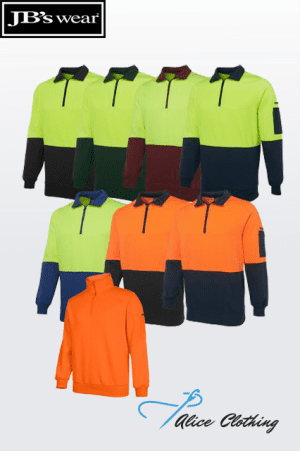 6HVFH JBs Hi Vis ½ Zip Fleecy