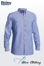 B76407 Bisley Mens Chambray Long Sleeve Shirt
