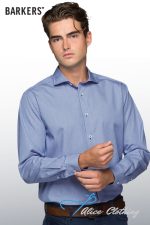 barkers fremont check shirt navy white mens copy
