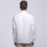 smpli mens white linen shirt back