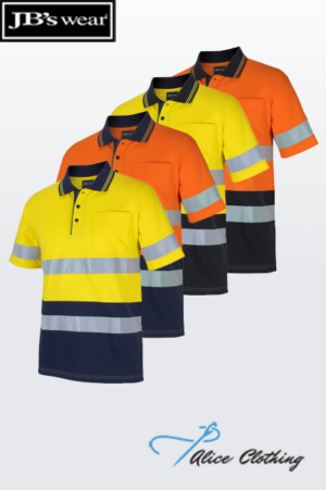 6DCPS JB's Hi Vis (D+N) S/S Cotton Polo