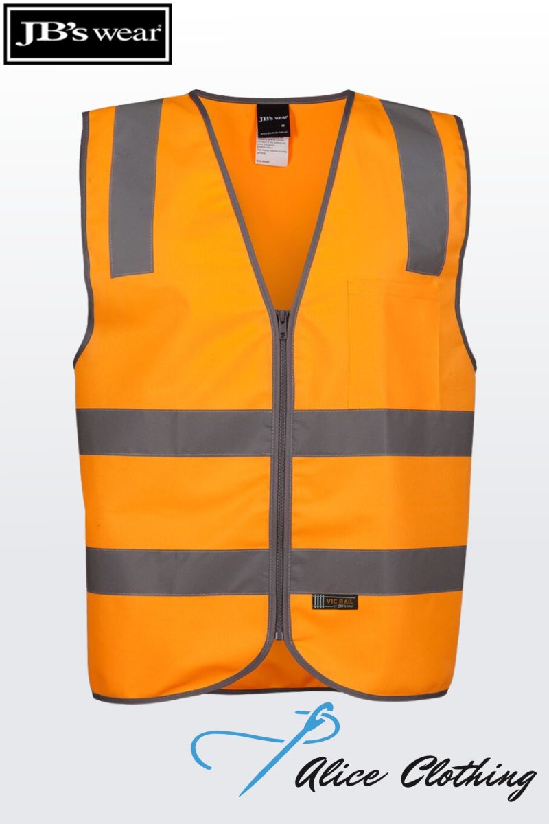 6DVSV JB's Vic Rail (D+N) Zip Safety Vest