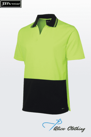 6HNB JBs Hi Vis S S Non Button Polo