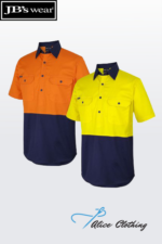 6HVCW JB's HiVis Close Front S/S 150g Work Shirt