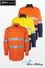 6HWCF JB's HiVis L/S (D+N) Close Front 190g Work Shirt